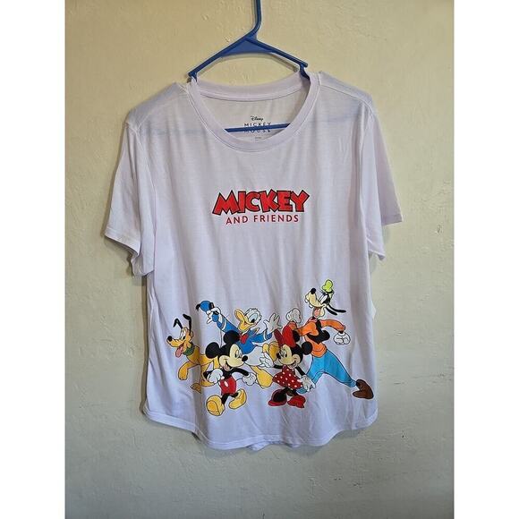 Disney Mickey Mouse and Friends Juniors Knit Top-White XXL -19 NEW - Picture 1 of 9